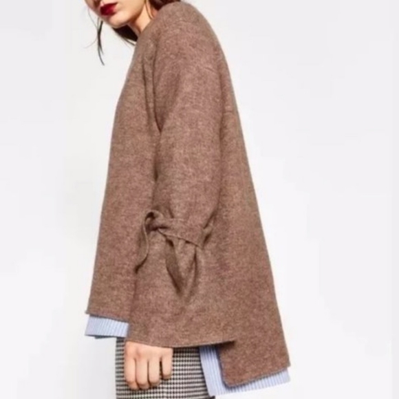Zara Knit Tie Sleeve Sweater - Picture 8 of 15